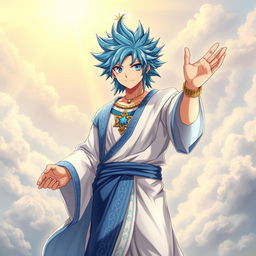 A stunning fusion character combining Jellal Fernandez from Fairy Tail and Jesus Christ