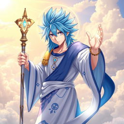 A stunning fusion character combining Jellal Fernandez from Fairy Tail and Jesus Christ