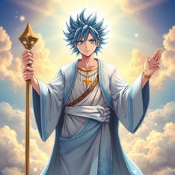 A stunning fusion character combining Jellal Fernandez from Fairy Tail and Jesus Christ