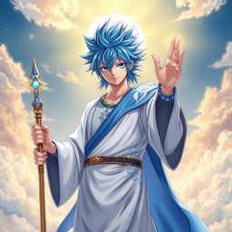 A stunning fusion character combining Jellal Fernandez from Fairy Tail and Jesus Christ