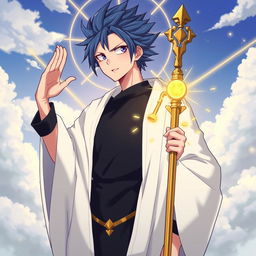 A unique character design illustrating Jellal Fernandez from Fairy Tail reimagined as a Christ-like figure