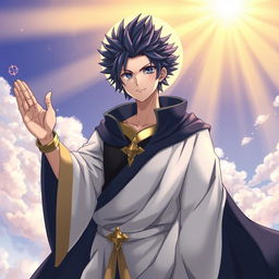 A unique character design illustrating Jellal Fernandez from Fairy Tail reimagined as a Christ-like figure