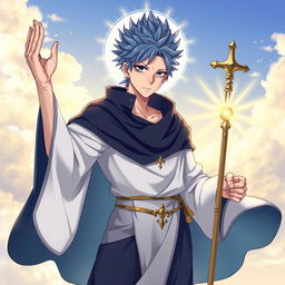 A unique character design illustrating Jellal Fernandez from Fairy Tail reimagined as a Christ-like figure