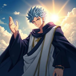 A striking illustration of Jellal Fernandez from Fairy Tail depicted as a Christ-like figure
