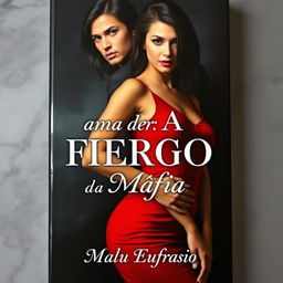 A captivating book cover featuring a stunning woman with shoulder-length black hair, a beautiful figure dressed in a striking red dress that elegantly hugs her curves
