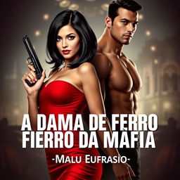 A stunning cover design featuring a beautiful woman with shoulder-length black hair, showcasing her gorgeous figure in a red dress