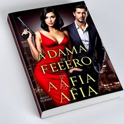 A sensual book cover featuring a stunning woman with shoulder-length black hair, wearing a beautiful red dress that accentuates her gorgeous figure