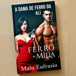 A captivating and sensual book cover featuring a beautiful woman with shoulder-length black hair, wearing a stunning red dress that highlights her gorgeous figure