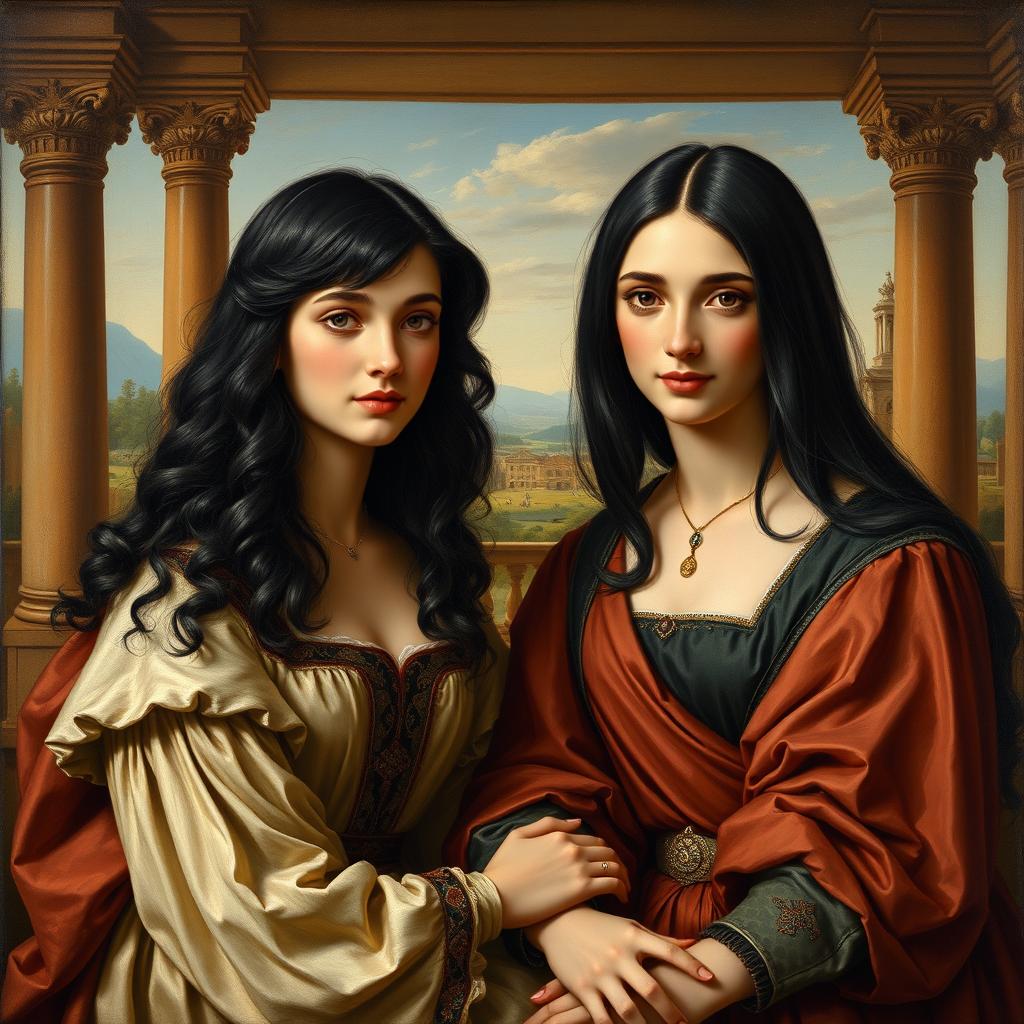 A Renaissance-style painting by Michelangelo depicting two best friends