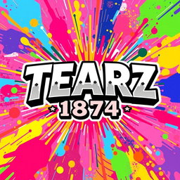 A vibrant, colorful design featuring a striking logo that reads 'TEARZ 1874' prominently in a bold, stylized font