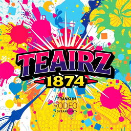 A vibrant, colorful design featuring a striking logo that reads 'TEARZ 1874' prominently in a bold, stylized font