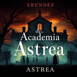 Una portada intrigante para un libro titulado 'Los enigmas de la Academia Astrea', que refleja temas de romance, misterio y asesinatos