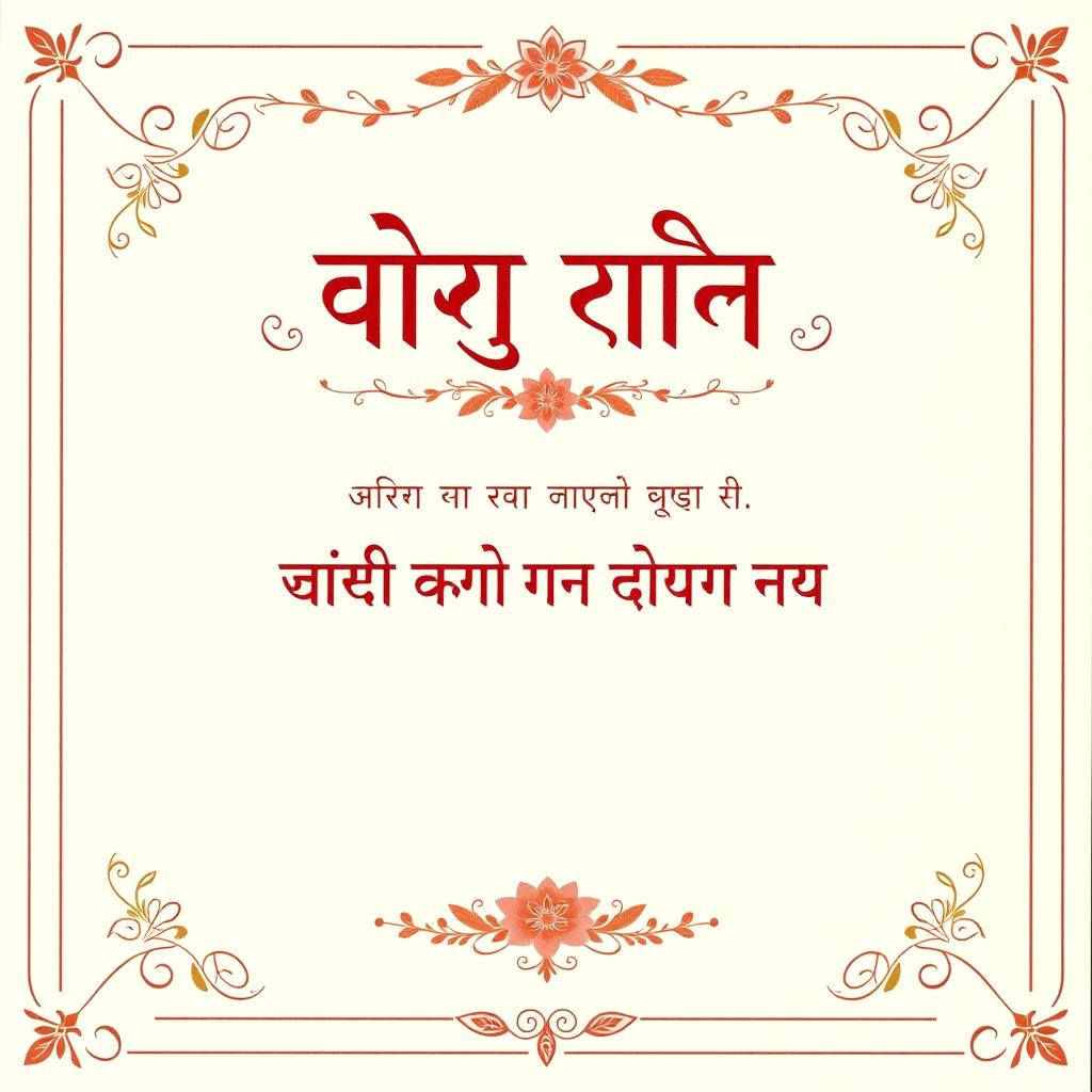 A beautifully designed wedding invitation card in Nepali, featuring the names of the bride 'रेनु' and groom 'देव' elegantly placed at the top