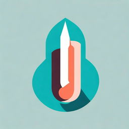 An abstract logo taking the form of a candle, using shades of turquoise and dark salmon.