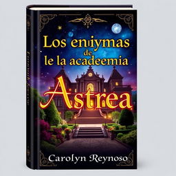 A captivating book cover for 'Los enigmas de la academia Astrea'