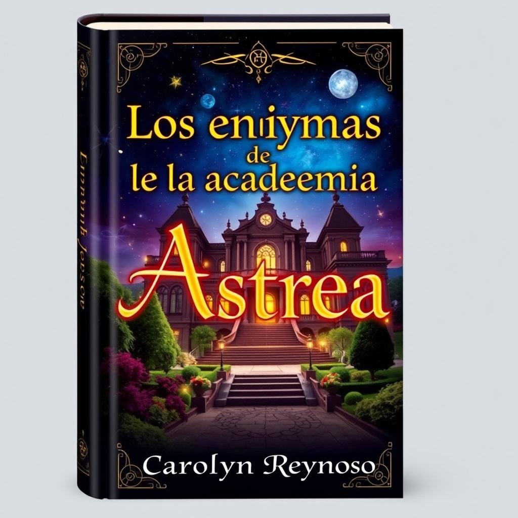 A captivating book cover for 'Los enigmas de la academia Astrea'