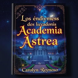 A captivating book cover for 'Los enigmas de la academia Astrea'