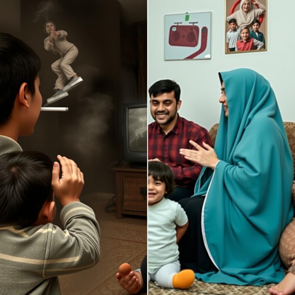 An image divided into two sections by a vertical line