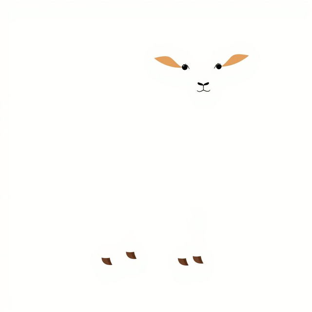 A minimalist representation of a sheep, showcasing a simple and elegant design