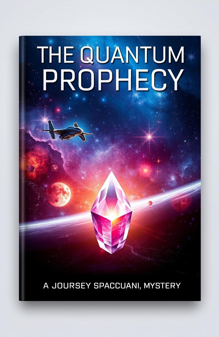 A visually captivating book cover design for a science fiction novel titled 'The Quantum Prophecy'