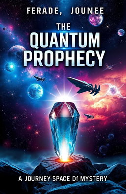 A visually captivating book cover design for a science fiction novel titled 'The Quantum Prophecy'