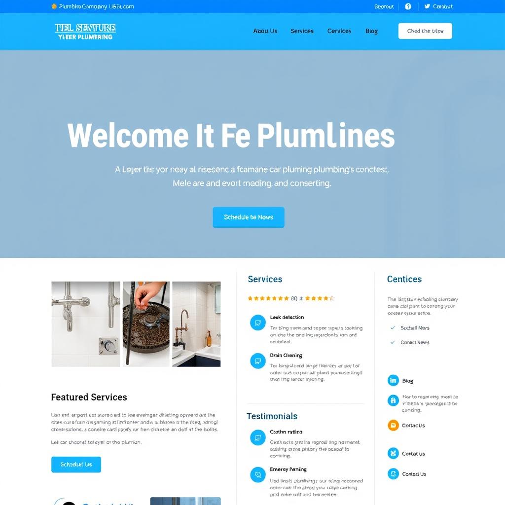 A clean and user-friendly website structure for a plumbing service