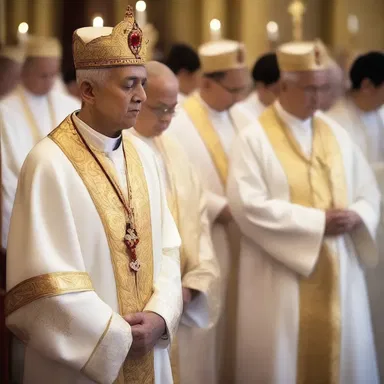 In some religious ceremonies, priests may put on an affectedness of extreme solemnity and seriousness to convey their reverence towards the divine.