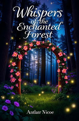 A captivating eBook cover design featuring a mystical forest at twilight