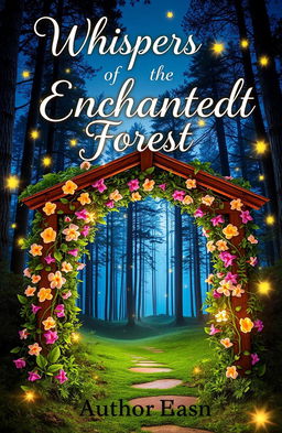 A captivating eBook cover design featuring a mystical forest at twilight