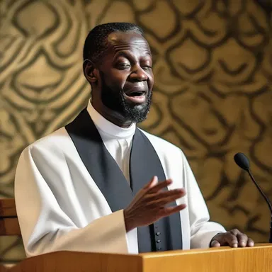 The preacher's affectedness during the sermon was quite obvious, as he used an artificial tone and exaggerated gestures.