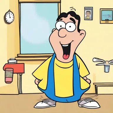 The cartoon character's affectedness, with his fake accent and exaggerated expressions, added to the humor of the show.
