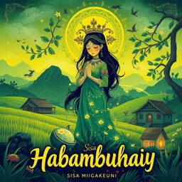 A vibrant poster depicting an imaginative representation of Sisa or Habambuhay, featuring a whimsical design with lush greenery, traditional Filipino elements, and mystical motifs
