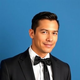 A sophisticated individual dressed in formal attire, exuding confidence and elegance
