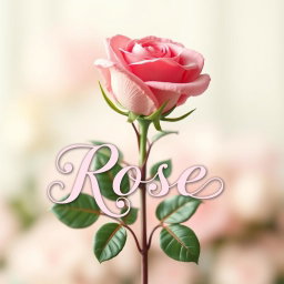 A beautifully crafted design featuring a single stunning rose at the center, intricately detailed with delicate petals and lush green leaves