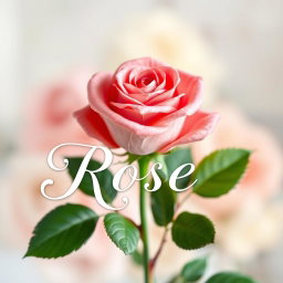 A beautifully crafted design featuring a single stunning rose at the center, intricately detailed with delicate petals and lush green leaves