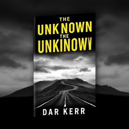 A captivating book cover design for a noir novel titled 'THE UNKNOWN' by 'DAR KERR'