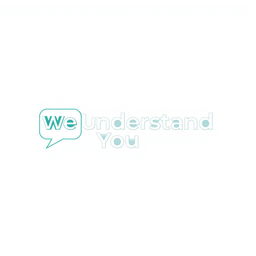 A modern and sleek logo design for the brand name "We Understand You"
