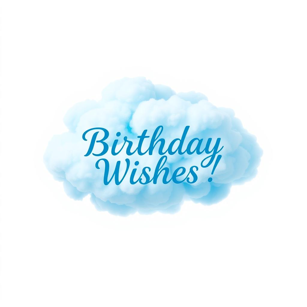 A beautiful sky blue cloud sitting gracefully in the middle of a pure white background