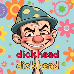 A cartoonish representation of a humorous character with exaggerated features, including a large head and a playful expression