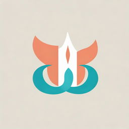 A simplified abstract logo representing a candle, utilizing clean lines in turquoise and dark salmon colors.