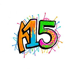 A vibrant and artistic rendering featuring the letter 'A' and the number '15' prominently displayed