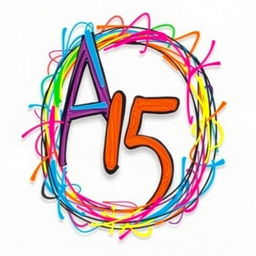 A vibrant and artistic rendering featuring the letter 'A' and the number '15' prominently displayed