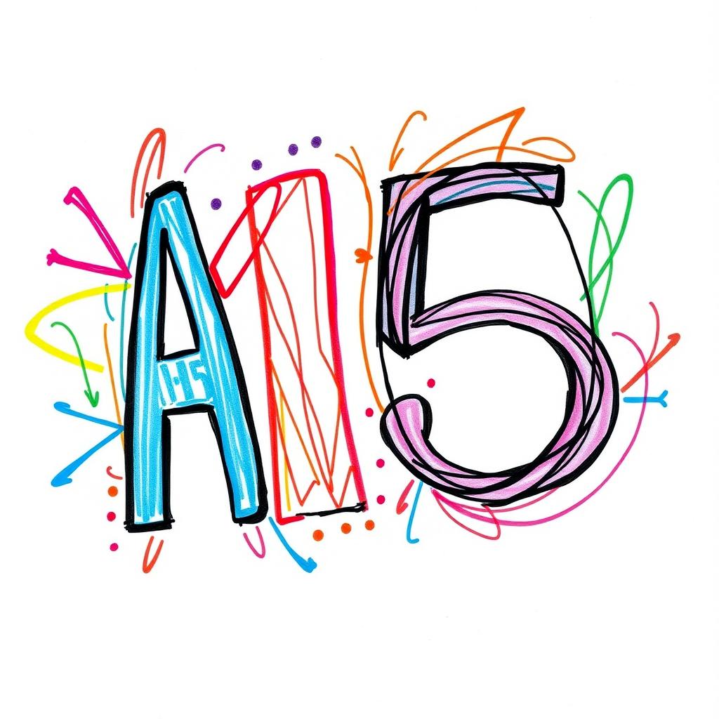 A vibrant and artistic rendering featuring the letter 'A' and the number '15' prominently displayed