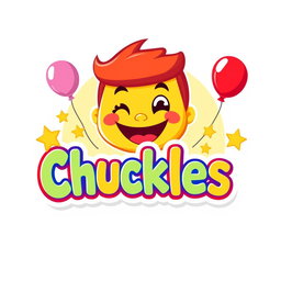 A colorful and cheerful logo featuring a friendly cartoon character named Chuckles, designed to appeal to children