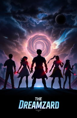 Six characters—Ankush, Sunetra, Raghav, Vivek, Lipsa, and Gunjan—stand in dynamic, action-ready poses, their backs facing the viewer