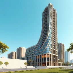 A dynamic 20-story residential tower inspired by Chogha Zanbil soaring towards the sky