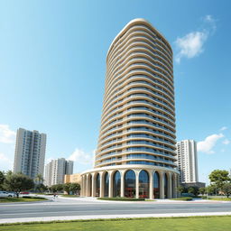 A dynamic 20-story residential tower inspired by Chogha Zanbil soaring towards the sky