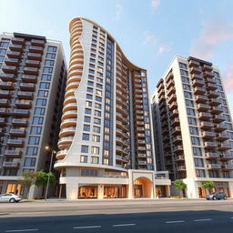 A 20-story residential tower with a dynamic form inspired by the Apadana Palace, reaching towards the sky