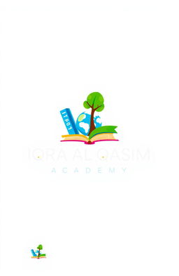 A modern and vibrant design for a primary school logo, featuring the name 'IQRA AL QASIM ACADEMY'