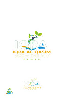 A modern and vibrant design for a primary school logo, featuring the name 'IQRA AL QASIM ACADEMY'